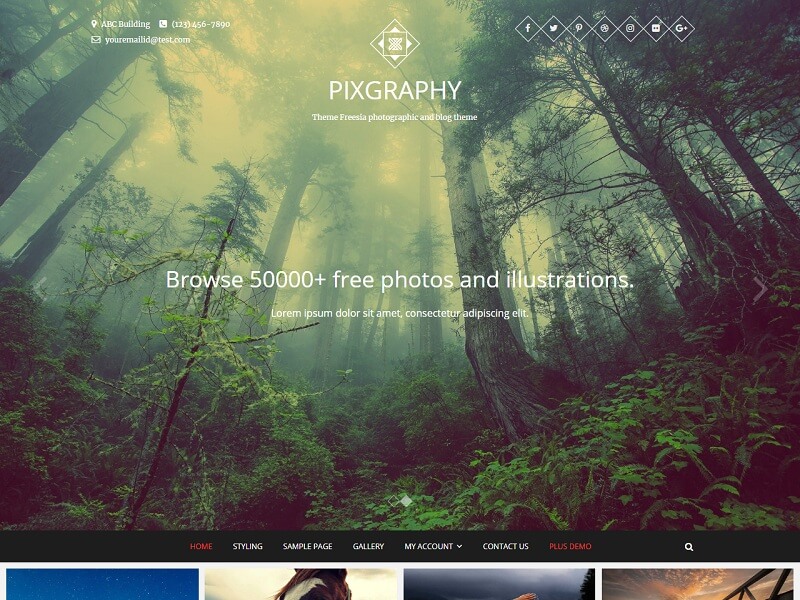 Pixgraphy Free Photography WordPress Themes