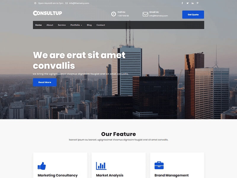 Consultup portfolio WordPress theme free