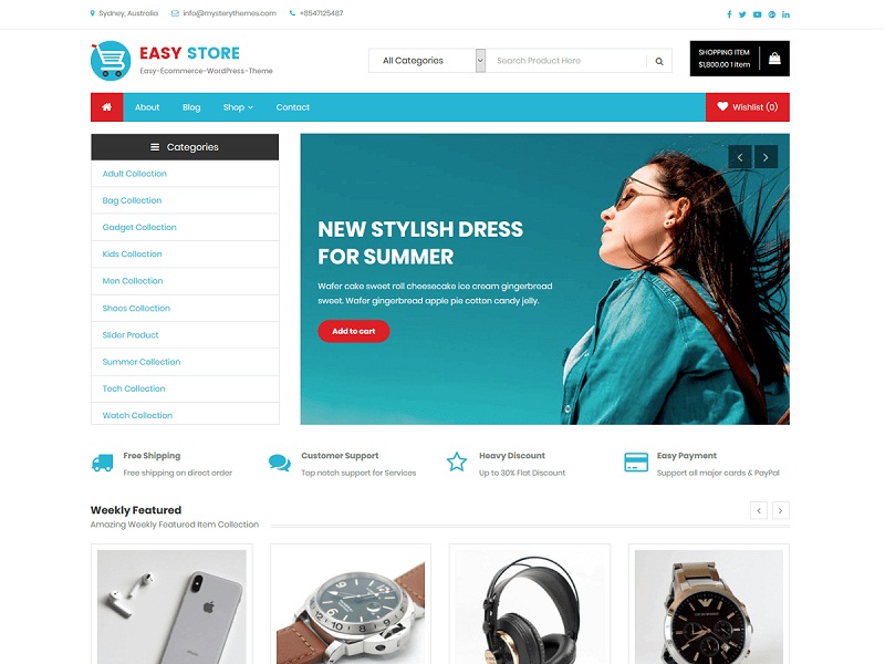 Easy Store Free eCommerce WordPress Themes
