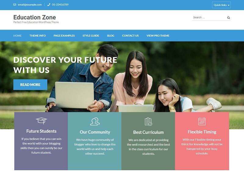 Education Zone Free Education WordPress Themes