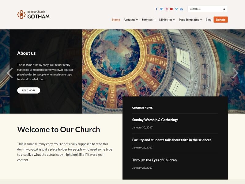 Faith Free Church WordPress Themes