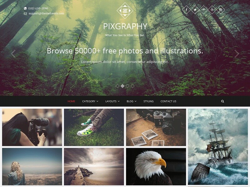 Pixgraphy Free Portfolio WordPress Themes