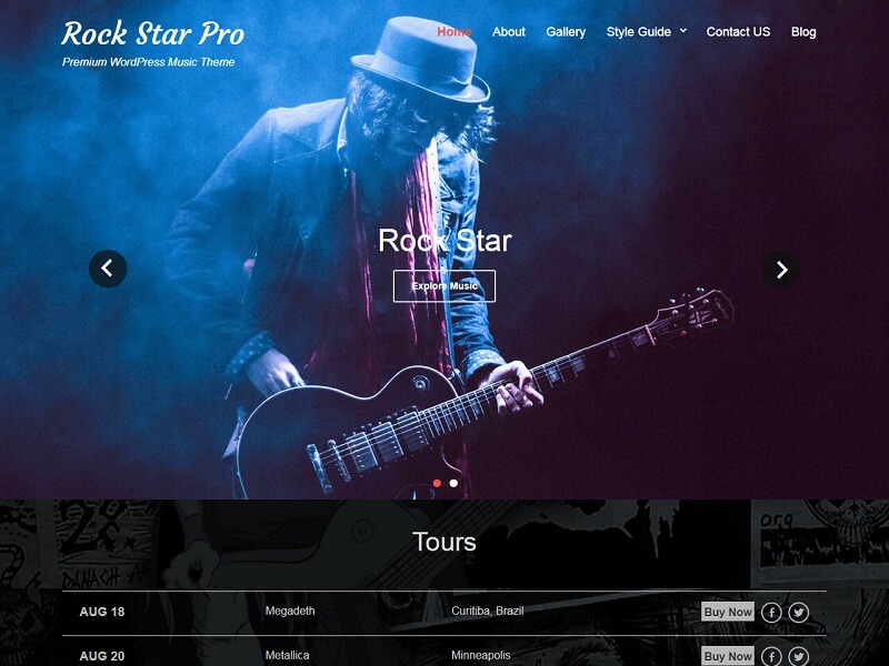 Rock Star Free Music WordPress Themes