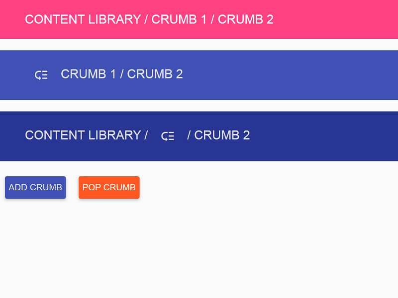 Angular Material Collapsing Free CSS Breadcrumbs