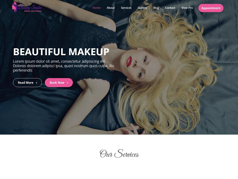 Beauty Studio Free Spa Salon WordPress Themes