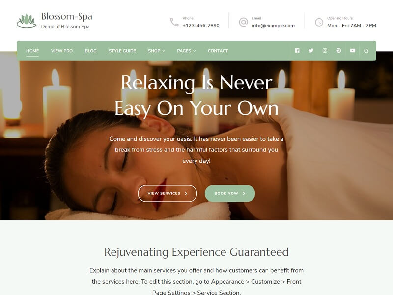 Blossom Spa Free Spa Salon WordPress Themes