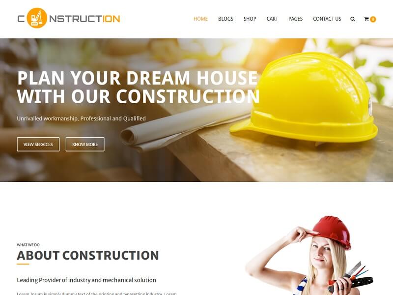 Construction Lite Free Construction WordPress Themes
