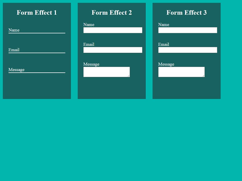 Different CSS Form Effects