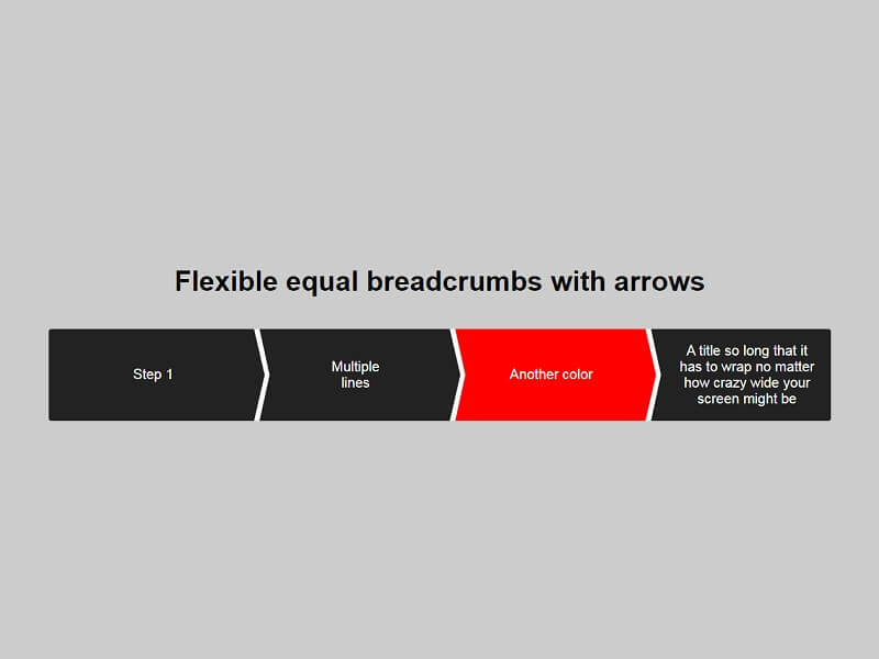 Flexible Equal Breadcrumbs With Arrows