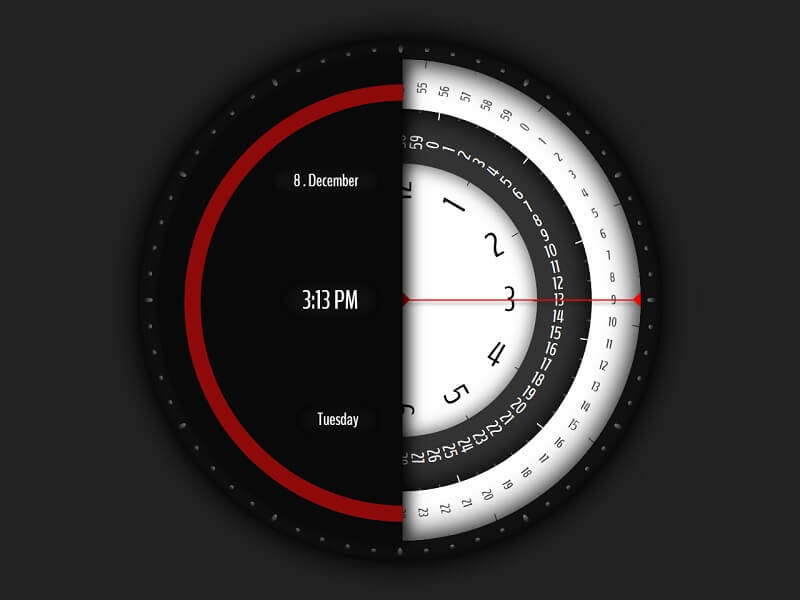 Analog Digital Free CSS Clock