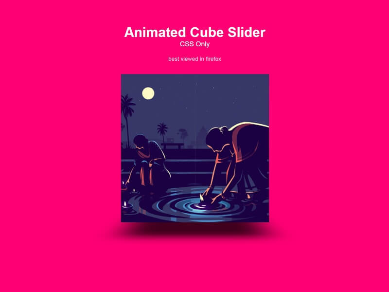 Animated Cube Slider Free CSS Sliders