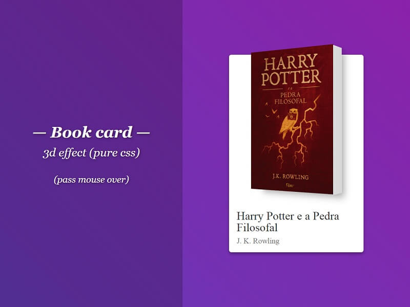 Book Card Free CSS Book Effects