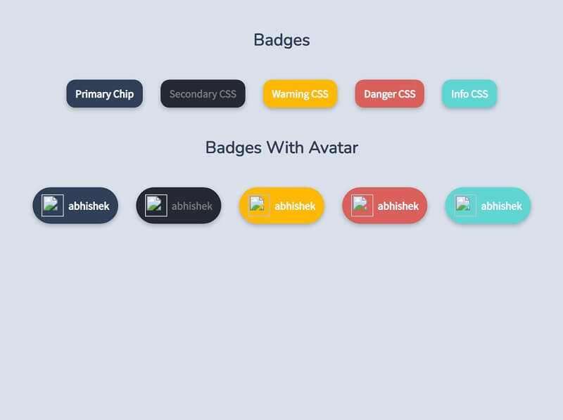 CSS Badges Chips