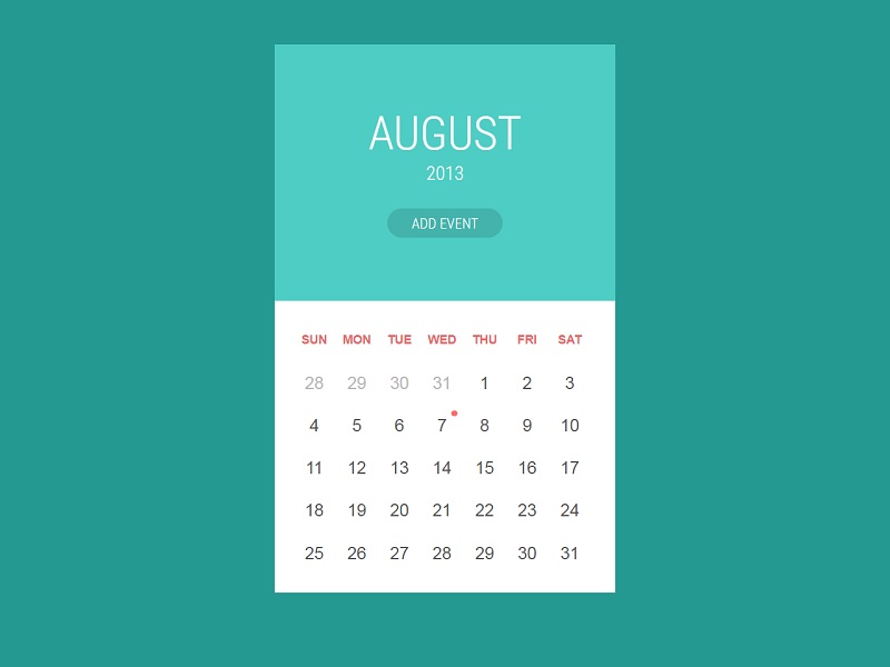 Free CSS Calendars