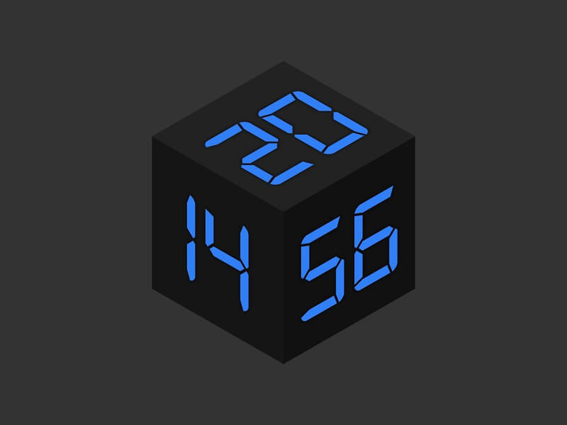 Cube Free CSS Clock