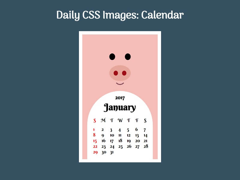 Daily CSS Images Calendar