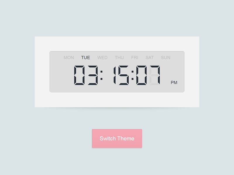 Digital Free CSS Clock