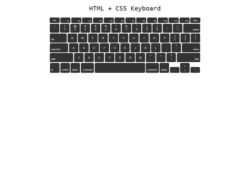 HTML + CSS Keyboard