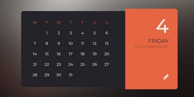 free HTML CSS Calendars
