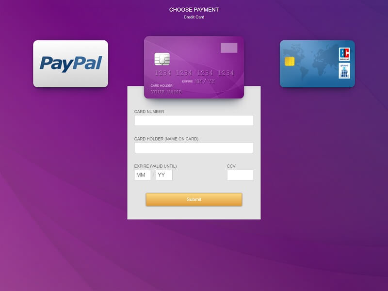 Payment Form Free CSS Credit Cards