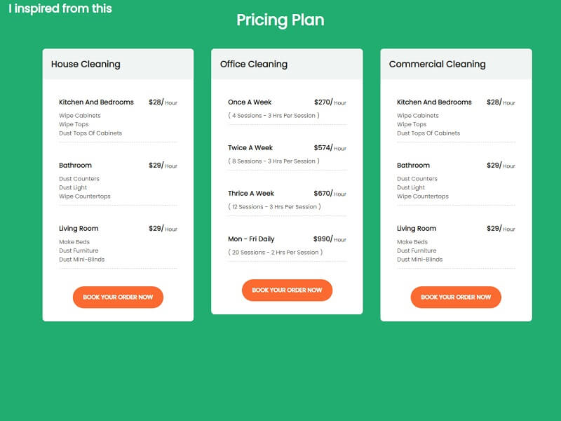 Pricing Table UI Design