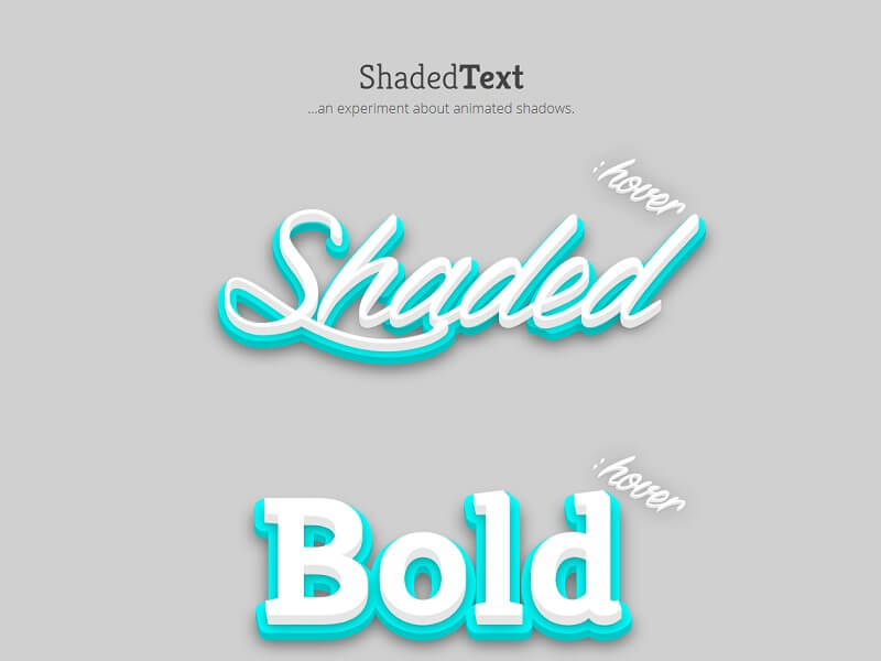 Shaded Free CSS Text Effects