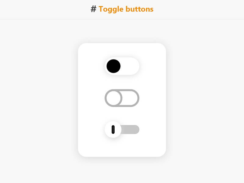 Toggle buttons / On-Off switches