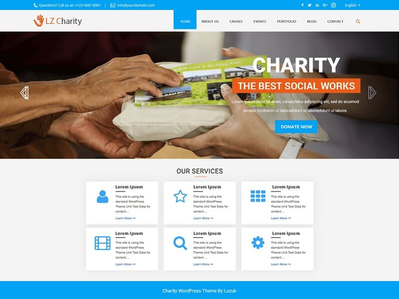 Free Charity WordPress Themes: #LZ Charity Welfare
