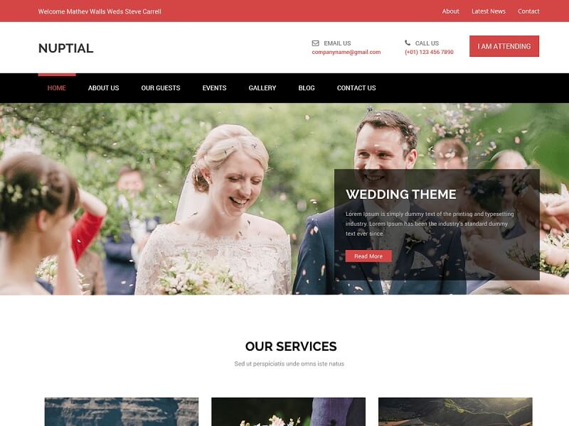 Free Wedding WordPress Themes: #Nuptial