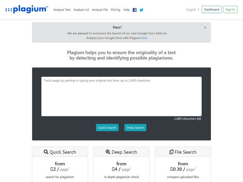 #Plagium: Free Plagiarism Checkers