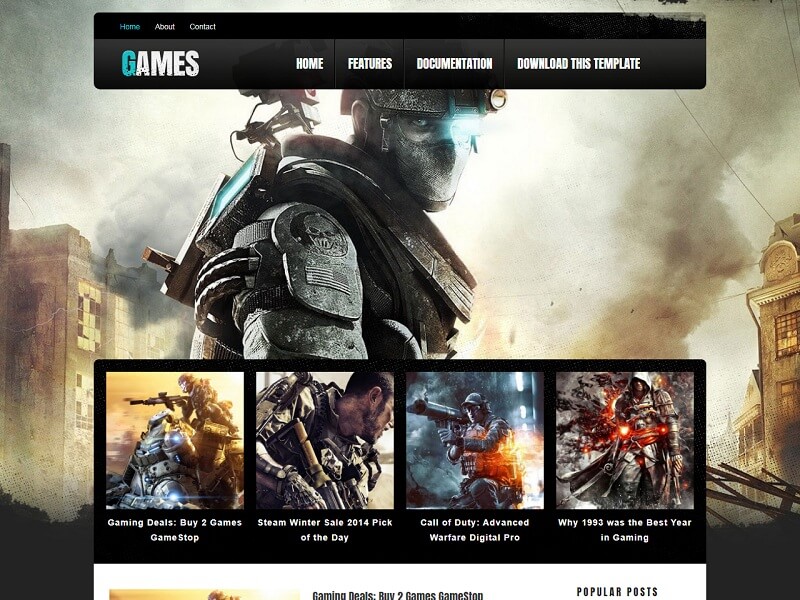 Gaming Blogger Templates