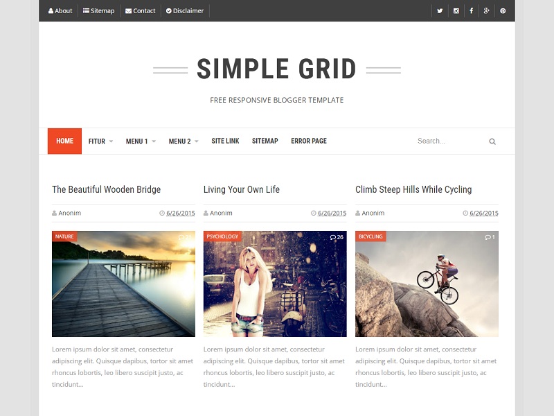 Simple Grid Blogger Template