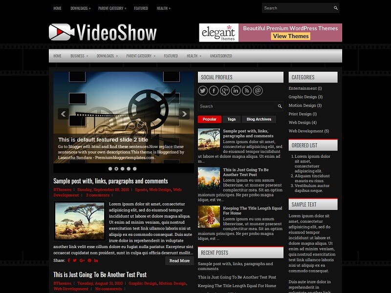 VideoShow Blogger Template