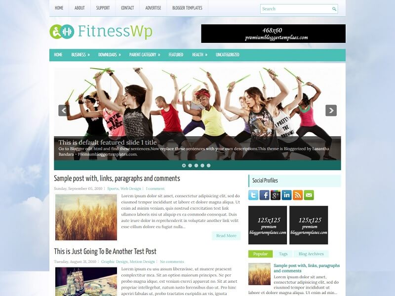 FitnessWp Blogger Template
