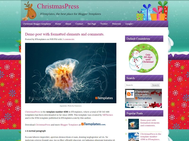 #ChristmasPress: Free Christmas Blogger Templates
