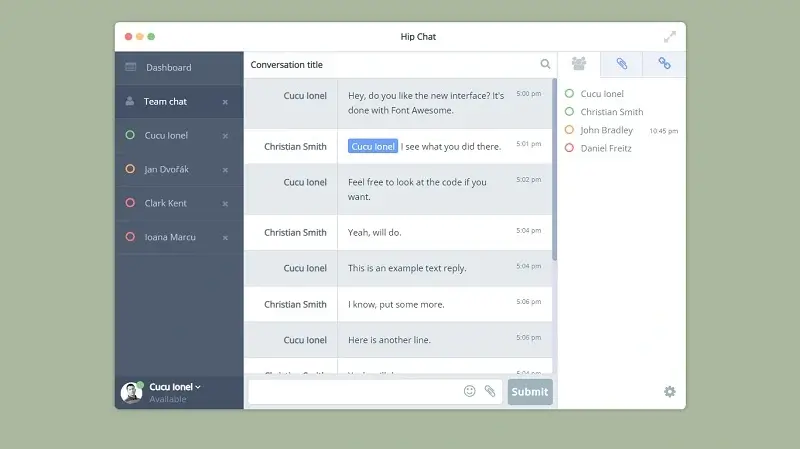 HipChat Redesign: CSS chat